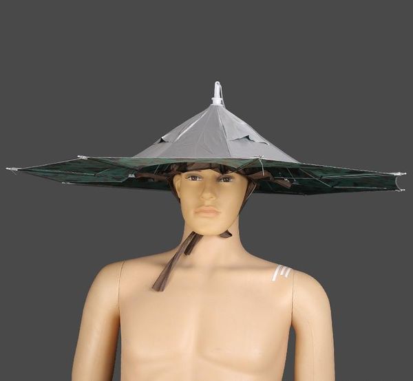 

umbrellas useful 80cm large head umbrella anti-uv anti-rain outdoor travel fishing hat portable folding men women