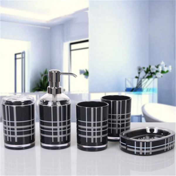 

nordic acrylic and glass mouth cup washroom set accessories creative lotion bottle toothbrush holder soap dish bathroom kit gift bath access