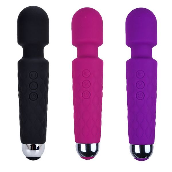 Seks oyuncakları 20 frekans şarj edilebilir güçlü şok av sticks kadın seksi silikon vibratörler mastürbasyon masaj sopa