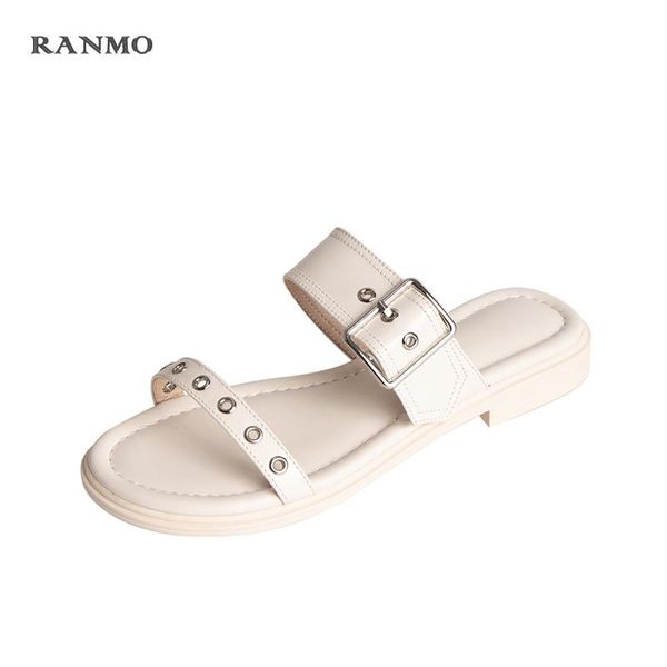 

slippers brand design fashion casual women's flip-flops outdoor leather comfortable beach shoes, Black