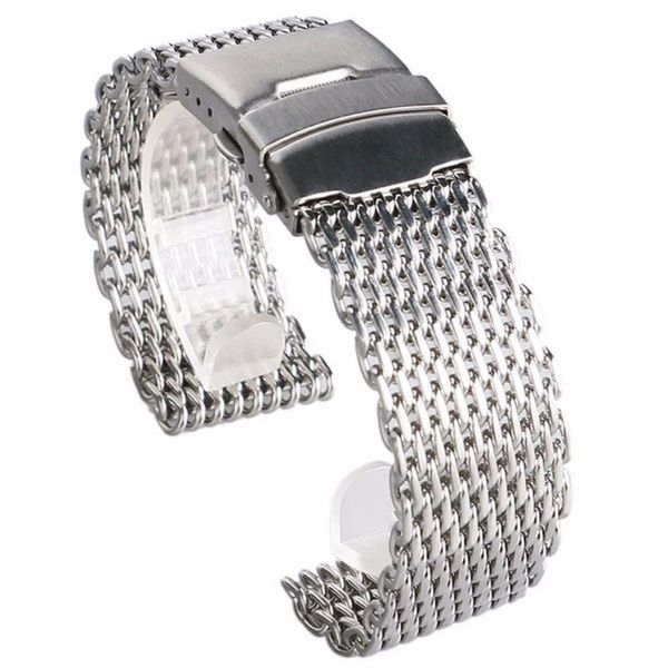 

watch bands 18mm 20mm 22mm /24mm stainless steel strap mesh bracelet band, Black;brown