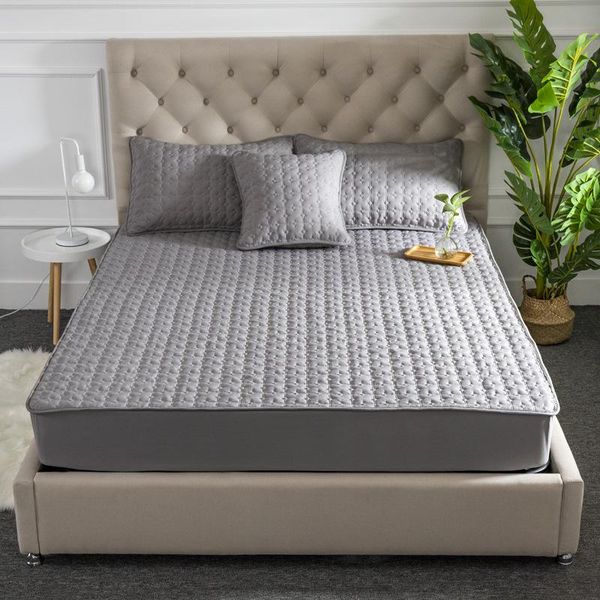

mattress pad thicken bed sheet 100% cotton quilted bedding linens with elastic band dust proof protector for anti-mite