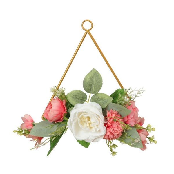 

decorative flowers & wreaths geometric iron artificial flower wreath handmade garland for door wall wedding