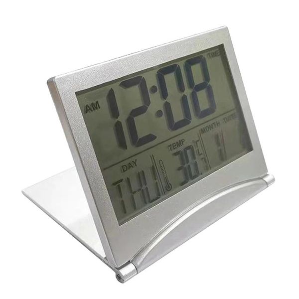 

other clocks & accessories folding lcd digital alarm clock desk table weather station temperature travel ectronic mini