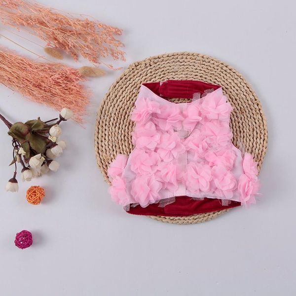

dog apparel pink breathable pet vest harness leash set adjustable flower small dogs cat harnesses chest strap for cats
