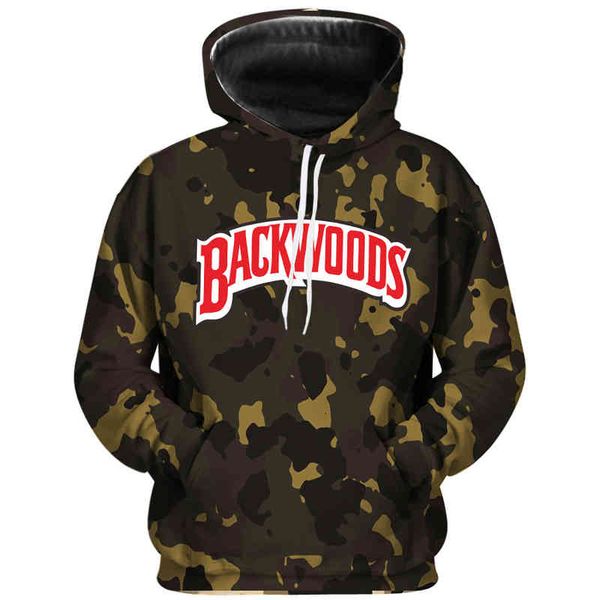 

men's hoodies & sweatshirts e-baihui backwoods camouflage hoodie streetwear men and women fashion letters harajuku personality pullover, Black