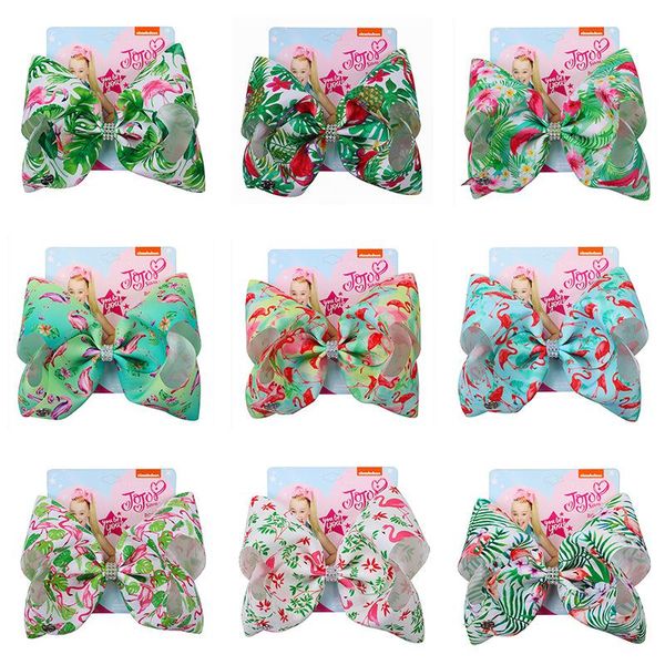 

12color 8inch jojo siwa bows baby designer large girls hair clips hairclips childrens barrettes kids hair accessories, Slivery;white
