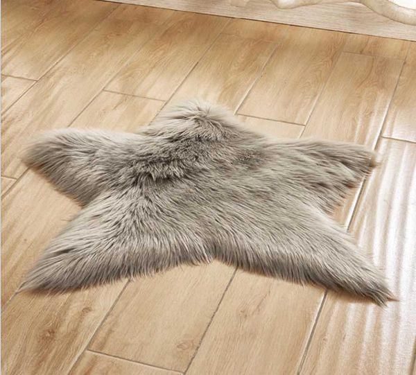 

star shaped fluffy carpet sheepskin acrylic floor covering artificial plush living room soft and comfortable mat carpets