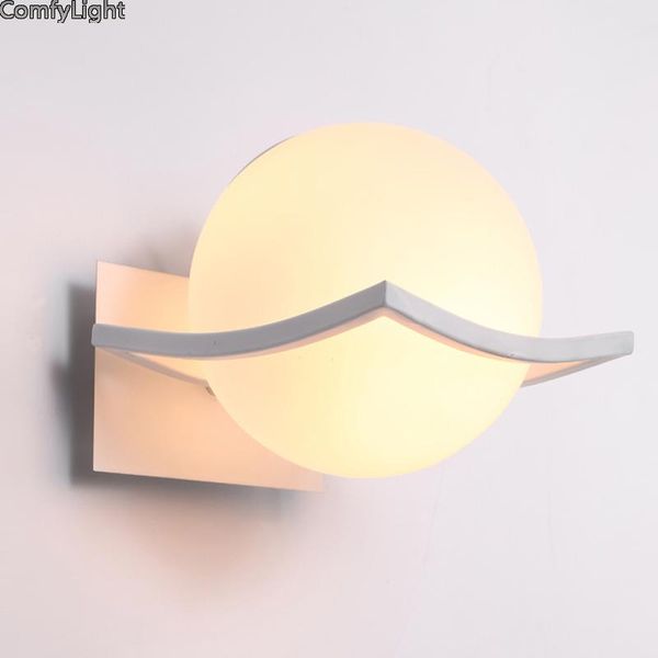 

wall lamp modern minimalist led glass bedside lamps room bathroom mirror light direct creative aisle e27 night lights