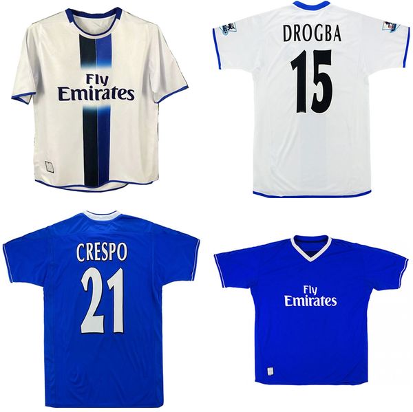 

2003 2005 LAMPARD GUDJOHNSEN VERON Mutu Drogba Crespo Hasselbaink Zola retro 03 05 TERRY ROBBEN MM, Black;yellow
