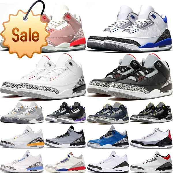 

racer blue basketball shoes 3s 3 black cement michigan fire red rust pink cool grey court purple laser orange unc men trainers sports