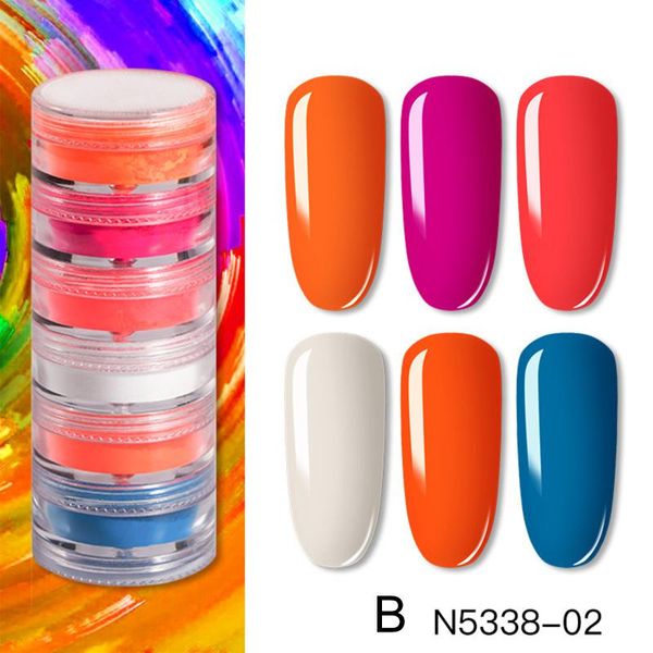 

nail glitter 6 colors neon powder set fluorescent pigment manicure decoration art fake nails accesorios, Silver;gold