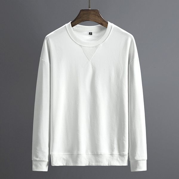 

2021 spring and men's autumn youth men's cotton long sve round ne sweater simple solid color top, Black