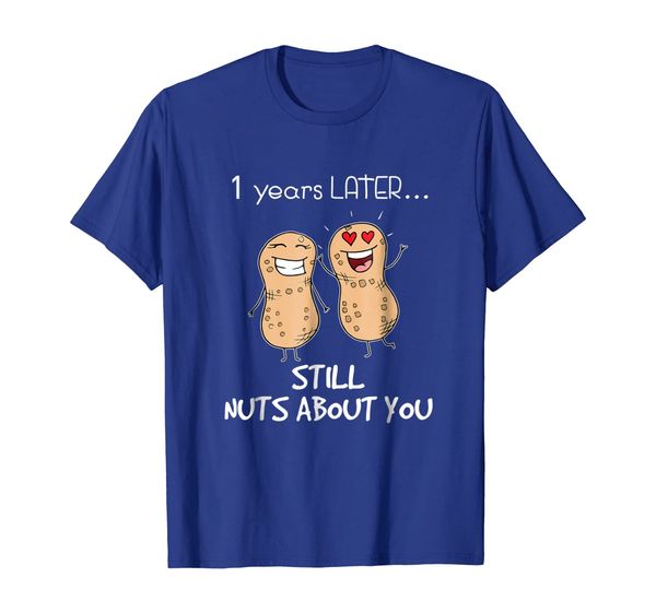 

1 years later still nuts about you anniversary t-shirt, White;black