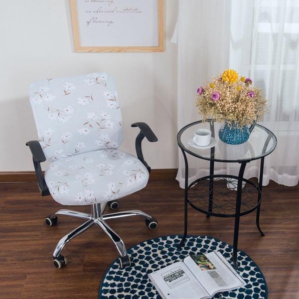 

chair covers thumbedding magnolia stretch elastic floral split seat cover dinning room anti-dust simple soft for armchair