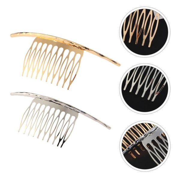 

hair brushes 2pcs girls hairpins clips delicate accessories simple combs, Silver