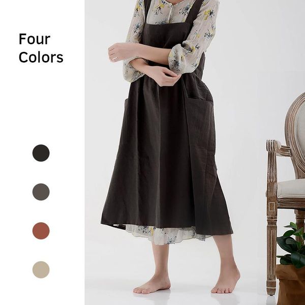 

aprons adults apron household cleaning cooking accessories solid color adjustable sleeveless housekeeping