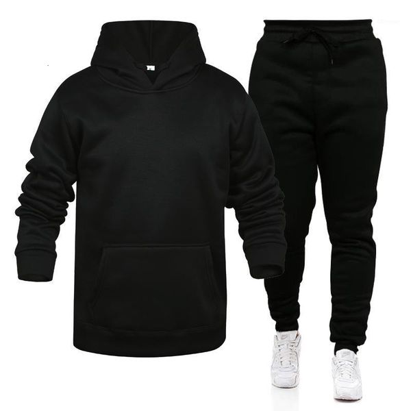 

hoodies & sport suit hoodie pure color hooded men cotton fall / winter warm sweatshirts men's casual tracksuit cost1 j2we, Black