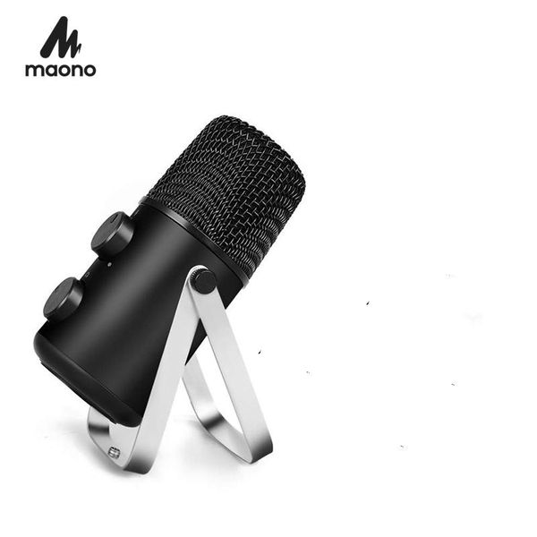 

au-902l usb microphone with headphone monitoring echo volume control zinc alloy podcast vocal condenser mic for game youtube microphones