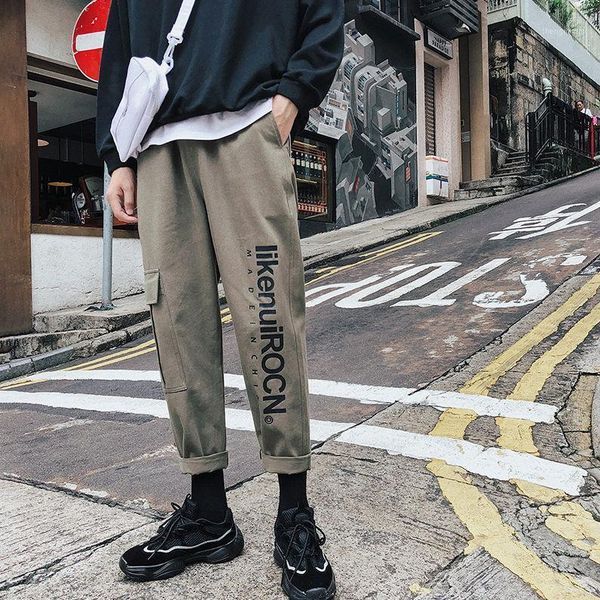 

spring and summer yuansu fenggang fashion brand casual pants for men men's, Black