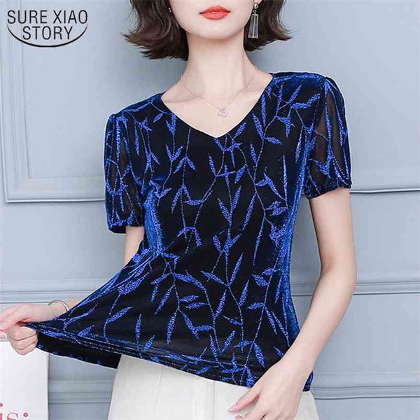 

summer gold short sleeve elastic v neck shirt womens pullover print oversized women shirts casual 10363 210421, White