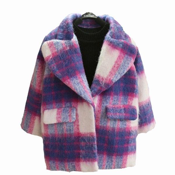 

coat girls' long children's woolen coats thick 0930, Blue;gray