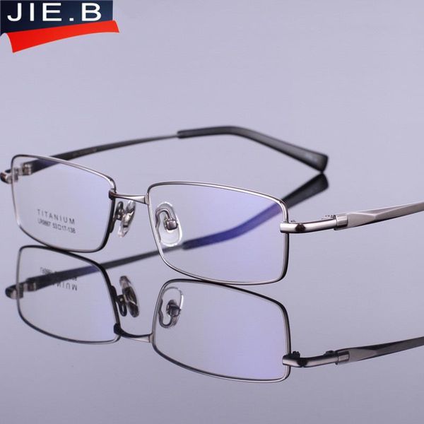 

men pure titanium glasses frame half rim optical fashion business models eyeglasses frames reading clear sunglasses, Black