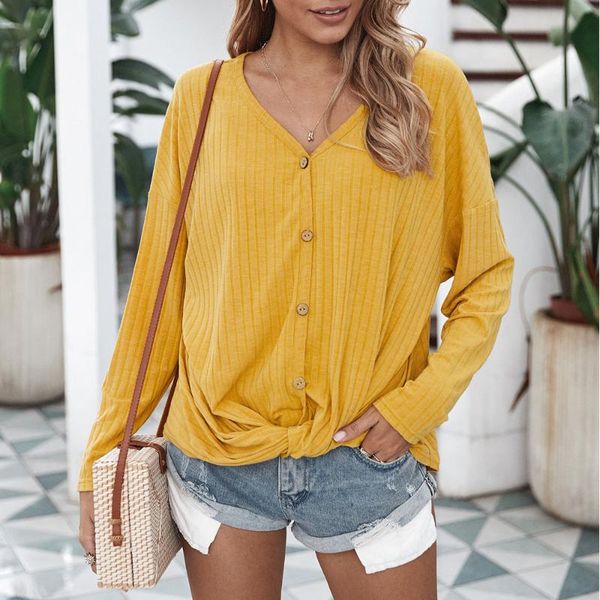 

women's t-shirt v-neck cardigan thin coat women knit solid color pullovers autumn spring long sleeve loose single-breasted, White