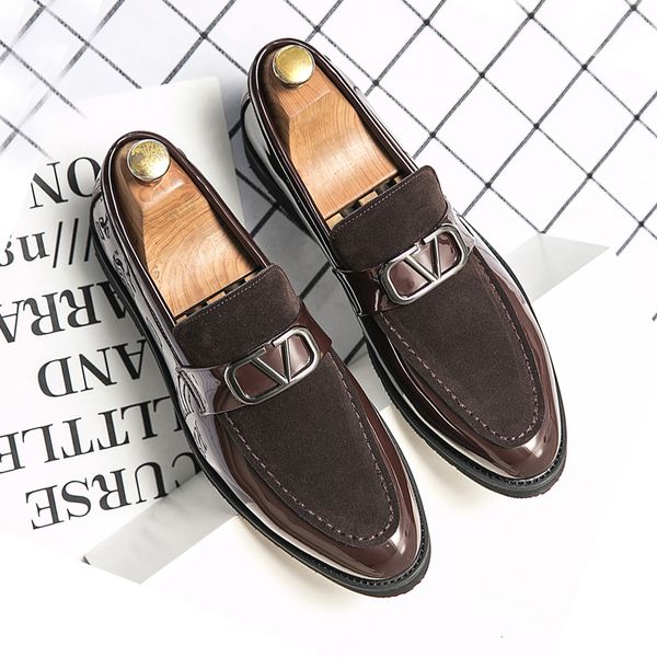 

men dress shoes handmade brogue style paty leather wedding shoes business men flats leather oxfords formal shoes zapatos hombre, Black