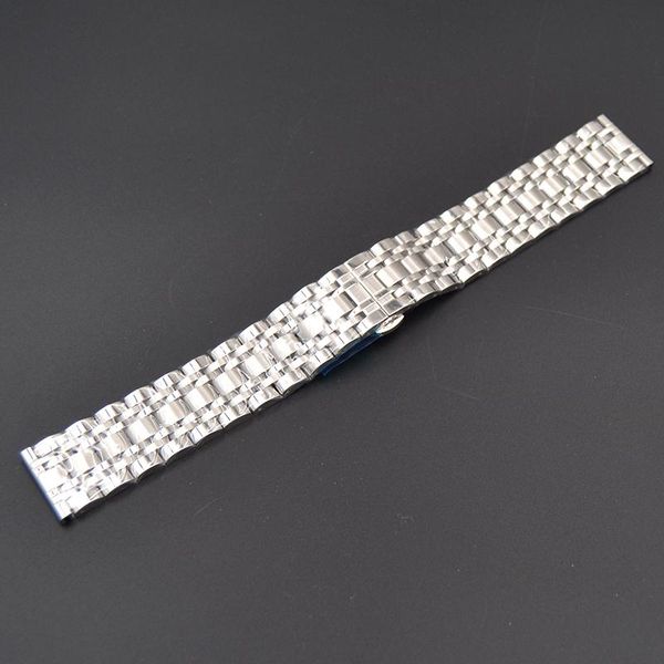 

watch bands 12 14 16 18 19 20 21 22 24mm straps silver butterfly clasp solid stainless steel watchbands for hours men women bracelet, Black;brown