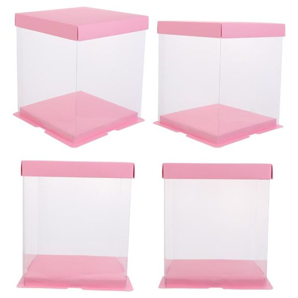 

gift wrap 4pcs cake packaging box container transparency