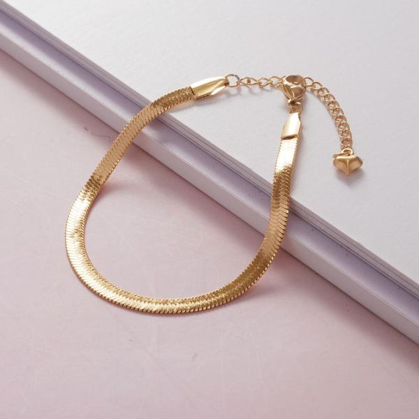

link, chain women bracelect titanium steel does not remove the color of golden snake bone, Black