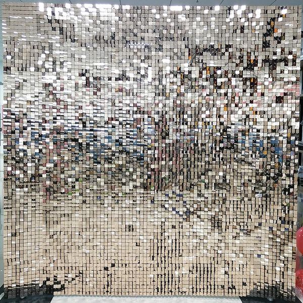 

silver sequin shimer 3d wall lit transparrent back party decoration
