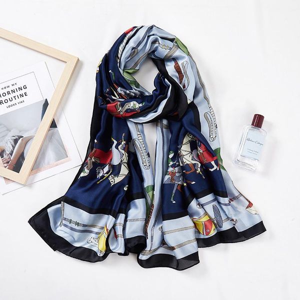 

scarves 2021 design women winter scarf luxury print hijab lady shawls wraps cotton pashmina foulard bandana gift for, Blue;gray