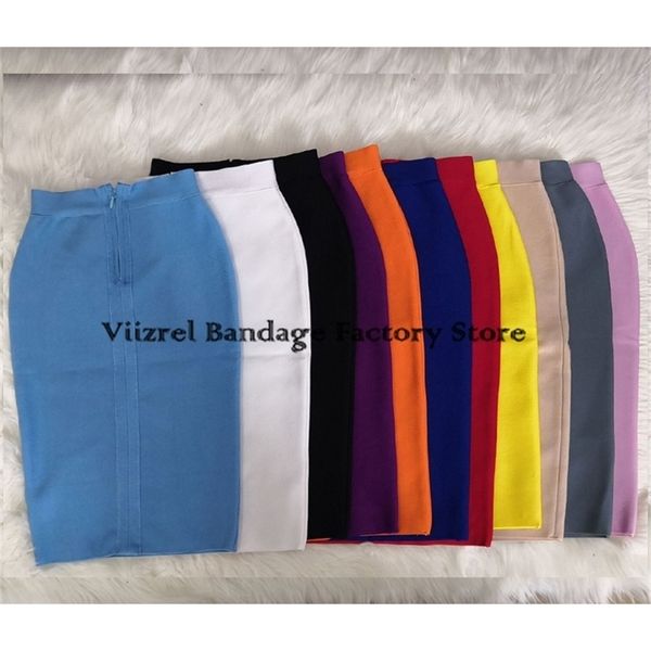 

woman skirts daily knee length bandage black yellow red street pencil women party fashion work formal skirt 210702