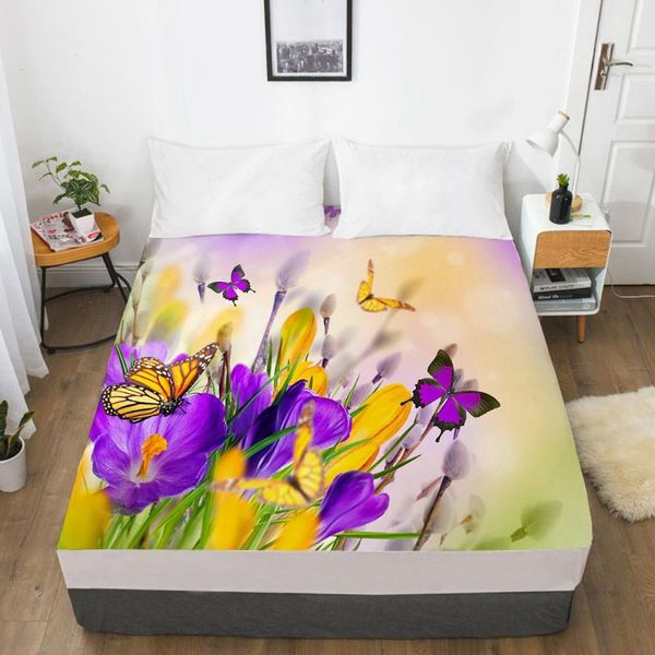 

sheets & sets 3d fitted sheet custom single double king size bed with elastic mattress cover 200x220 bedding rose for wedding microfiber