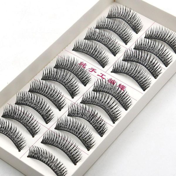 

outmaquillaje 10 pairs thick long cross party false eyelashes individual black band fake eye lashes makeup extension lashes1
