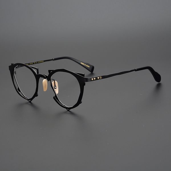 

japanese designer masahiro maruyama glasses are handmade irregular shape and unique artistic glasses, which can be matched with myopia, White;black