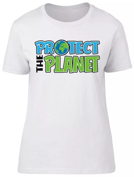 

protect the planet climate change ladies womens fitted t-shirt, White;black