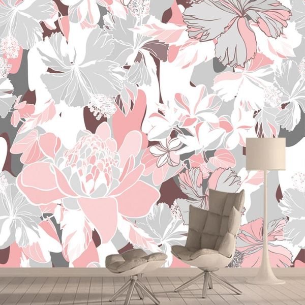 

wallpapers 3d custom nordic pink rose blossom for living room girls wall papers home decor cabinet peel stick murals rolls