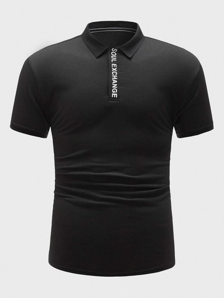 

men letter graphic polo shirts 102p#, White;black