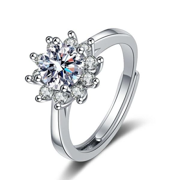 

wedding rings 2021 925 silver moissanite diamond pair ring niche design light luxury 520 gift for girlfriend llover couple, Slivery;golden