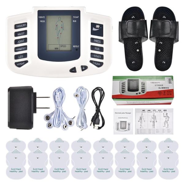 

electric massagers tens muscle stimulator digital therapy full body massage relax 16pads pulse ems acupuncture health care machine