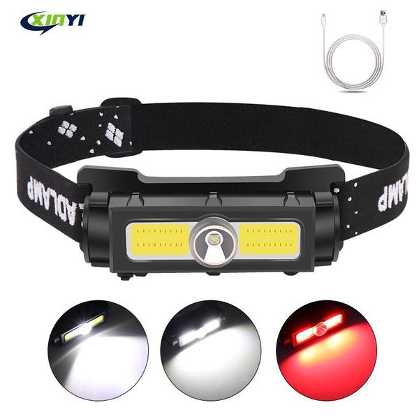 

headlamps arrival led headlamp waterproof cob lantern head lamp usb rechargeable 18650 headlight work light with magnet fishing torch
