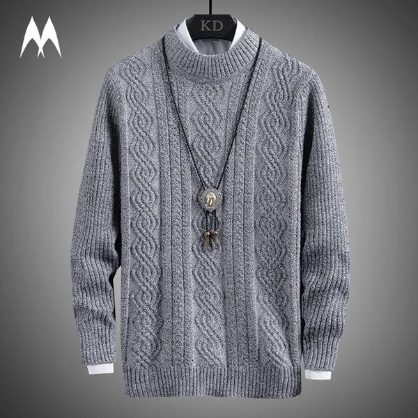 

turtleneck sweater men 2021 brand pullovers winter warm casual solid knitted wool sweaters fashion pullover homme men's, White;black