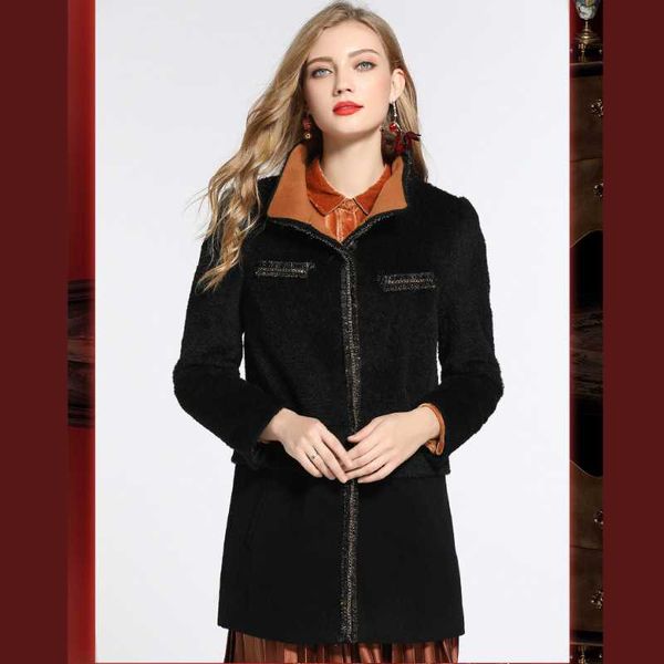 

women's wool & blends gowani fall winter woolen coat luxury details 51% 35% alpaca premium quality sale price limited stock, Black
