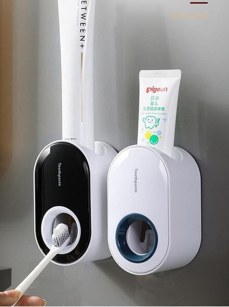 

automatic toothpaste dispenser bathroom gadgetstoothbursh products accessories wall mount dust-proof set squeezer toothbrush holders