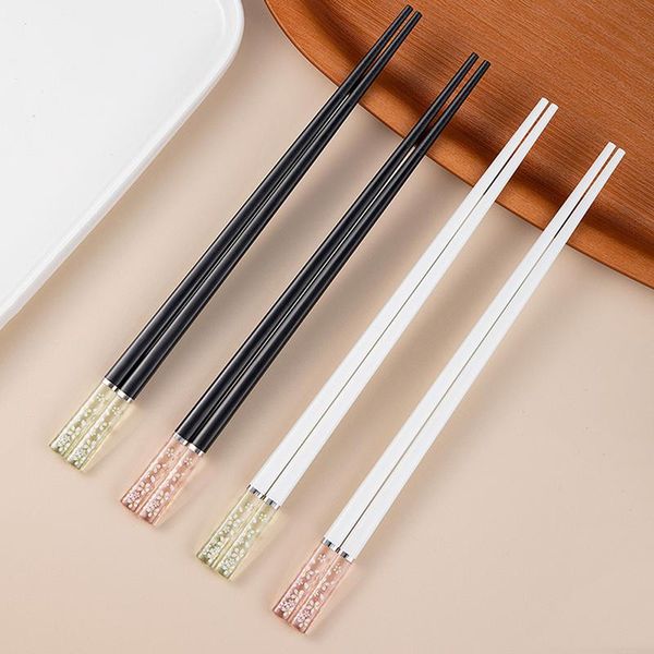 

chopsticks 1pair chinese style tableware stick alloy catering utensils sushi sticks non-slip household kitchen