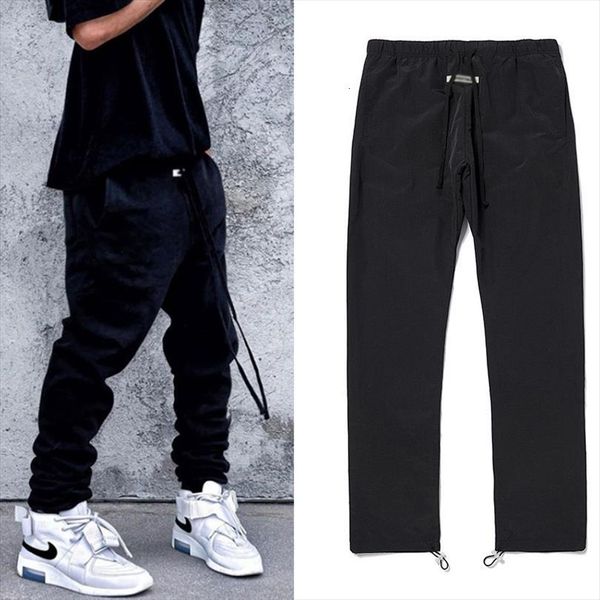

reflective cargo streetwear with women pants pockets korean casual harajuku joggers wide leg tactical trousers, Black