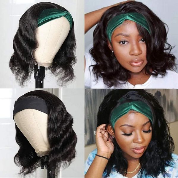

fashionable wig beautiful goddess synthetic wigs headscarf wig with women's short curly hair corn perm chemical fiber head cover, Black